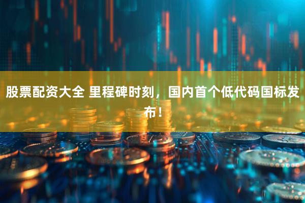 股票配资大全 里程碑时刻，国内首个低代码国标发布！
